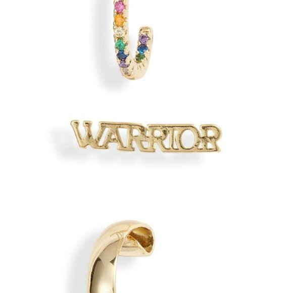 Billy Valentine 14k GP  Warrior Stack Earrings - Picture 3 of 5